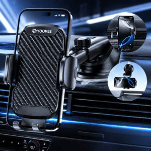 YOOVEE Support universel de téléphone de voiture avec rotation réglable pour téléphones 4-7 pouces, tableau de bord, pare-brise & Air Montage de l'évent