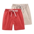 thumbnail image 1 of Limited Stock,2PC Kids Shorts, Solid Casual Sports, Drawstring, Summer, Kids' Outfit, Quick Dry, Comfortable Fit Flattering Design|100%Polyester,Red,Sopatenor, 1 of 8