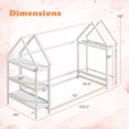 thumbnail image 3 of Costway Lit Cabane Format Simple Lit Montessori au Sol avec Étagères de Rangement Détachables Blanc, 3 of 10