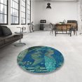 thumbnail image 4 of Ahgly Company Machine Washable Indoor Rectangle Transitional Deep-Sea Blue Area Rugs, 8' x 10', 4 of 7