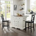 thumbnail image 3 of Crosley Julia Stainless Steel Top Kitchen Island with X Back Stools in White, 3 of 6