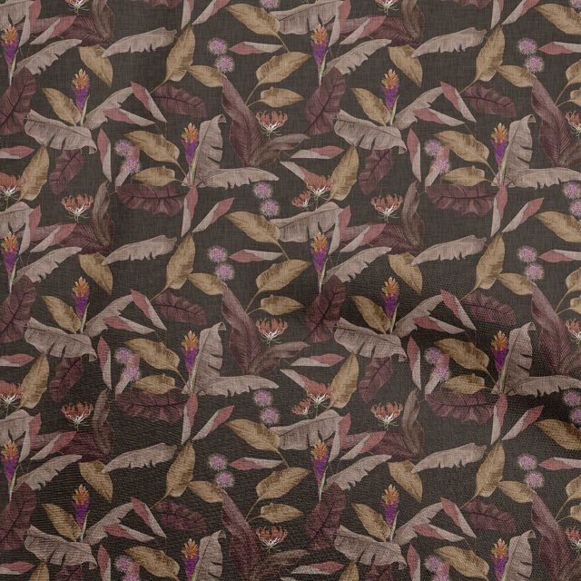 oneOone Polyester Spandex Light Brown Fabric Tropical Sewing Material Print Fabric By The Yard 56 Inch Wide