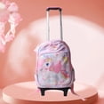 thumbnail image 4 of Sac d'École pour Enfants à Roulettes, Portable, Économie d'Effort, Multiples Poches, Réfléchissant, Sac à Dos Trolley pour Enfants à 2 Roues pour Voyage, 4 of 7