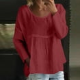 thumbnail image 2 of WZXFASHION T-shirt à Manches Longues Uni pour Femmes, Coupe Ample, Grande Taille, T-shirt à Manches Longues, Rabais de 50 %, Liquidation, T-shirt à Manches Longues pour Femmes, 2 of 5