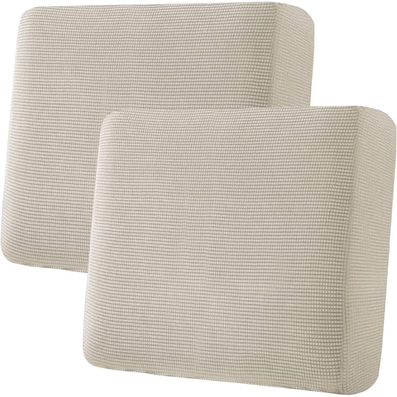 Super Stretch Individual Seat Cushion Covers Sofa Covers Couch Cushion Covers Slipcover Sets Thick Jacquard Textured Twill Fabric (2 Piece Large Sofa Cushion Covers)