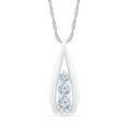 thumbnail image 1 of DGOLD Pendentif Trois Pierres en Or Blanc 10 Kt avec Diamant Blanc Rond pour Femmes (1/3 cttw), 1 of 3