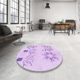 thumbnail image 4 of Ahgly Tapis d'Intérieur Lavable en Machine Carré Transitionnel Lilas Violet Vif, 8 Pieds Carré, 4 of 7