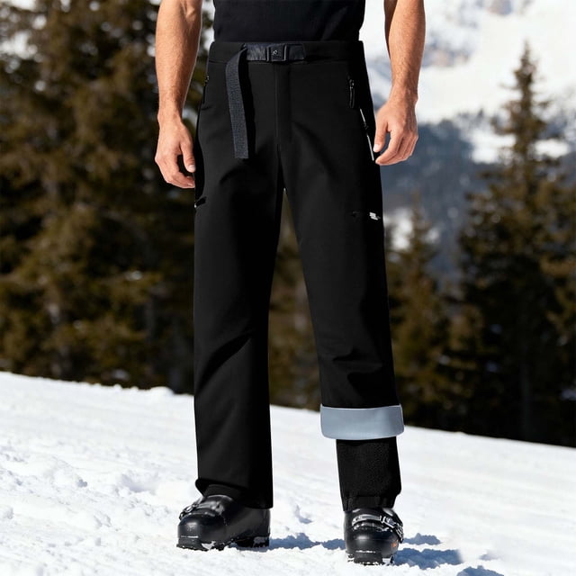 Cameland Unisexe Décontracté à la Mode Uni Patchwork Fermeture Éclair Multiples Poches Pantalon de Ski