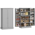 thumbnail image 1 of HOMCOM Kitchen Pantry Storage Cabinet w/ 5-tier Shelving Grey, 1 of 10