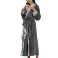 thumbnail image 1 of AherBiu Womens Robes Fuzzy Fleece Warm Robes Soft Winter Plush Long Bathrobes Housecoat with Pockets, 1 of 5