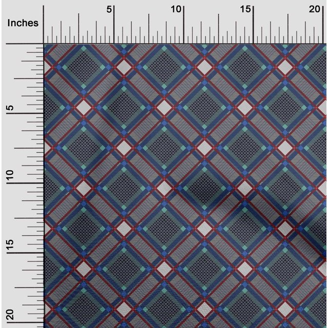 oneOone Viscose Jersey Fabric Tartan Check Decor Fabric Printed BTY 60 Inch Wide