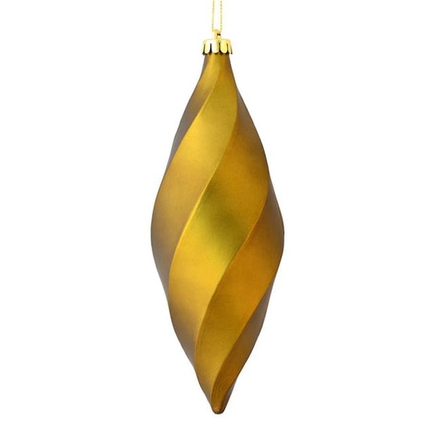 Vickerman M183114M 8 in. Olive Matte Swirl Finial Ornament 6 per Bag