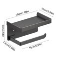 thumbnail image 3 of HHBEAUTY Bathroom Toilet Paper Rack, Toilet Paper Holder with Shelf - Toilet Paper Holder Wall Mount Toilet Roll Holder with Wipes Storage for Bathroom Stainless Steel, Gray, 3 of 6