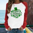 thumbnail image 2 of QIPOPIQ T-Shirts à Manches Longues à Col Rond pour Femmes T-Shirts de la Saint-Patrick T-Shirt Imprimé Trèfle de Printemps T-Shirt Vert Porte-Bonheur T-Shirts de la Saint-Patrick Tuniques Patchwork Hauts Chemises de Fête Aubaines, 2 of 6