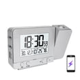 thumbnail image 2 of Yeacher Projection Alarm Clock for Bedroom with Thermometer Hygrometer Digital Project Ceiling Clock Dimmable LED Display with USB 180掳Rotable with Dual Alarms 12/24H Snooze, 2 of 8