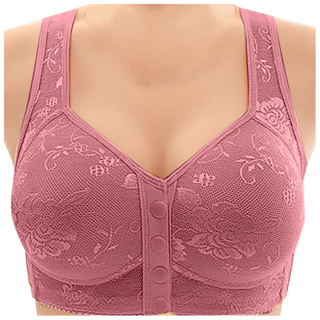 Women's Front Button Up With A Non Underwire Plus Size Vest Push Up Bra