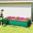 thumbnail image 3 of Outsunny 8x4x2ft Galvanized Raised Garden Bed, Open Bottom, Green, 3 of 10
