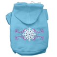 thumbnail image 1 of Pink Snowflake Swirls Screenprint Pet Hoodies Baby Blue Size Xs (8), 1 of 1