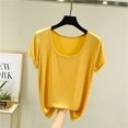 thumbnail image 2 of Yuyuzo Hauts de Pyjama Grande Taille pour Femmes Manches Courtes Haut de Pjs Col Rond Chemises de Nuit Doux Confortables Vêtements d'Intérieur, 2 of 3