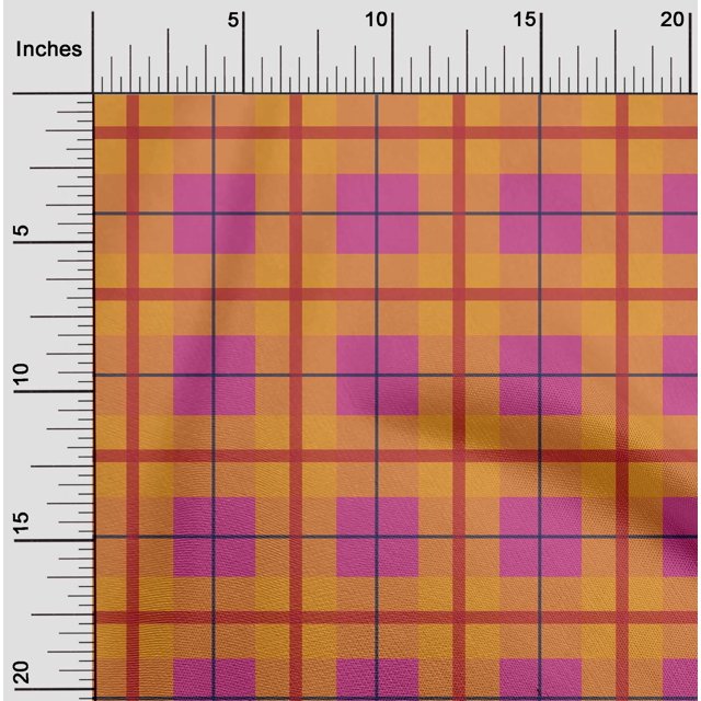 oneOone Viscose Chiffon Pink Fabric Madras Check Sewing Craft Projects Fabric Prints By Yard 42 Inch Wide