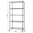 thumbnail image 4 of TRINITY Basics 5-Tier Wire Shelving Rack | 36 x 18 x 76 | Includes Wheels | NSF | Black, 4 of 5