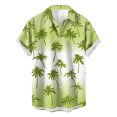 thumbnail image 1 of Weiqiqre Mens T-shirts Loose Fit, Floral Print Tropical Button Down Shirts, 1 of 3