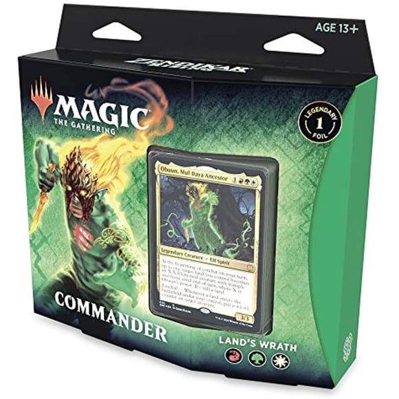 Magic: The Gathering Zendikar Rising Deck Commander – Courroux de la Terre / Deck Prêt-à-Jouer de 100 Cartes / 1 Commander Foil / Rouge-Vert-Blanc