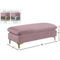 thumbnail image 5 of Meridian Furniture Naomi Pink Velvet Ottoman, 5 of 5