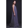 thumbnail image 3 of Bimba Robe de Nuit Imprimée Bleu Marine à Plumes Florales et Anémones pour Femmes Longue à Bretelles Spaghetti Robe Maxi Vêtement de Nuit Robe XXX-Large, 3 of 5