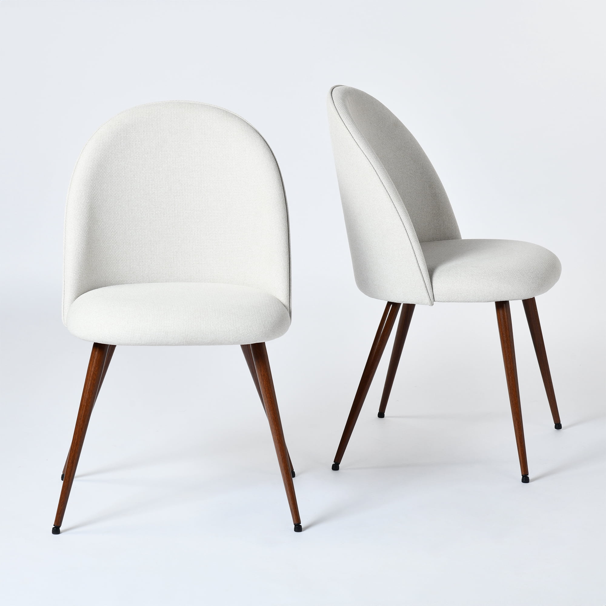 Homy Casa Lot de 2 Chaises de Salle à Manger, Chaises d'Appoint Rembourrées avec Pieds en Métal pour Cuisine, Crème
