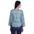 thumbnail image 4 of Moomaya Haut à Manches Longues Imprimé avec Patte de Boutonnage, Col Rond, Tunique d'Été Décontractée pour Femme, 4 of 5