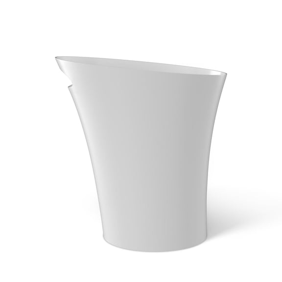 Umbra Skinny Can. Corbeille Skinny. 7.5L Dimension 34X17X33Cm. En Plastique Moulé, Coloris Blanc Métallique.