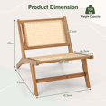 thumbnail image 3 of Costway Mid Century Modern Teak Wooden Chair with Handwoven Rattan Seat & Backrest, 3 of 8