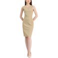 thumbnail image 2 of INSPIRE CHIC Robe de Travail pour Femme Élégante Sans Manches Moulante Fourreau Crayon Robes TG Abricot, 2 of 5