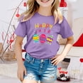 thumbnail image 2 of MIASHUI T-Shirt Amusant pour Enfants avec Lapin, Filles Garçons, Manches Courtes, Col Rond, Pâques, Violet, 6-7 Ans, 2 of 4