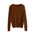 thumbnail image 5 of ManxiVoo Chandail à Capuche Tricoté à Manches Longues et Col Rond pour Femmes pour Automne Hiver Tenue Décontractée Taille g Marron, 5 of 5