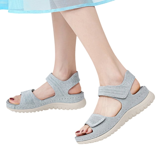 IUJSOY Walking Sandals for Women Lightweight Mesh Open Toe Comfort Footbed Platform Beach Shoes
