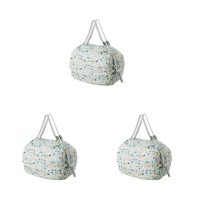 relayinert Foldable Storage Bag Travel Companion For All Occasions Waterproof Beach Bag blue flower 3Set