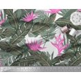 thumbnail image 3 of Soimoi Modal Satin Fabric Floral & Leaves Tropical Print Sewing Fabric Yard 42 Inch Wide, 3 of 3