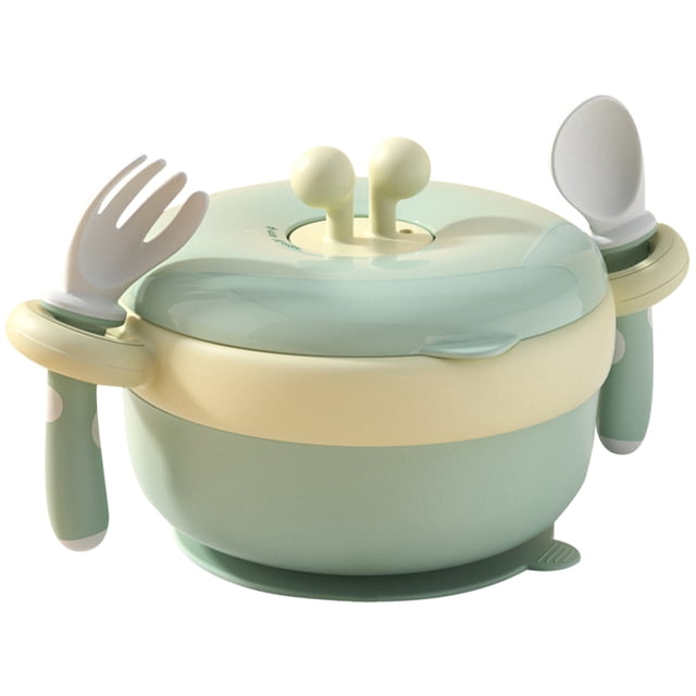 Stainless Steel Water Injection Bowl Kids Suction Bowl Heat Preservation Bowl