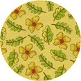 thumbnail image 1 of Ahgly Company Tapis Rond Lavable en Machine Intérieur Transitionnel Jaune Banane, 3 Pieds Rond, 1 of 7