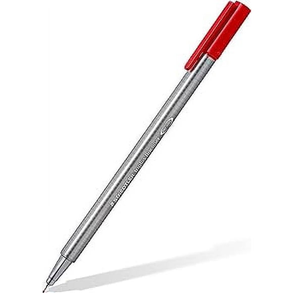 Staedtler 334-2 A7 Triplus Fineliner Marker Red 5 Count (Pack of 1)