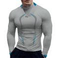 thumbnail image 1 of Wangsaura Men Sports Shirt, Long Sleeve Elastic Quick Drying Tops, 1 of 5