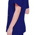 thumbnail image 3 of Landau Women's Essentials Snap Front Scrub Top, Classic Relaxed Fit, V-Neck, 4 Pockets, 3 of 3