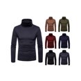 thumbnail image 4 of FOCUSNORM Chemise Tricotée Décontractée pour Homme Manches Longues Col Haut Chandail de Fête Décontracté, 4 of 5