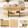 thumbnail image 3 of GUNAITO Table Basse à Plateau Relevable avec Rangement, Table Centrale Moderne Style Ferme avec Tablette à 2 Niveaux pour Salon, Naturel, 3 of 8