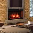 thumbnail image 4 of Gymax 1400W 26 Inch Electric Fireplace Insert 4777 BTU Recessed Freestanding Fireplace w/ Remote, 4 of 10