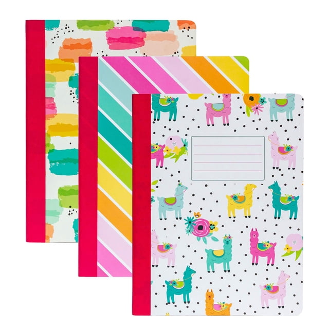 Pukka Pad, Carpe Diem 3-Pack Composition Notebook 70 Premium 80 GSM Ruled Sheets, Multi-Color