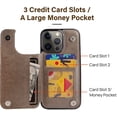 thumbnail image 3 of Compatible for iPhone iPhone 11 Pro 5.8' Wallet Case with Card Holder, Mandala Embossed Faux Leather Kickstand Card Slots Case, Handmade Shockproof Protective Slim Soft Flip Phone Case, Grey, 3 of 9