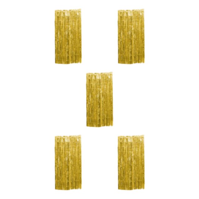 relayinert Vibrant Foil Fringe Curtain Wide Application And Customizable Options Gold 3*1m 5Set